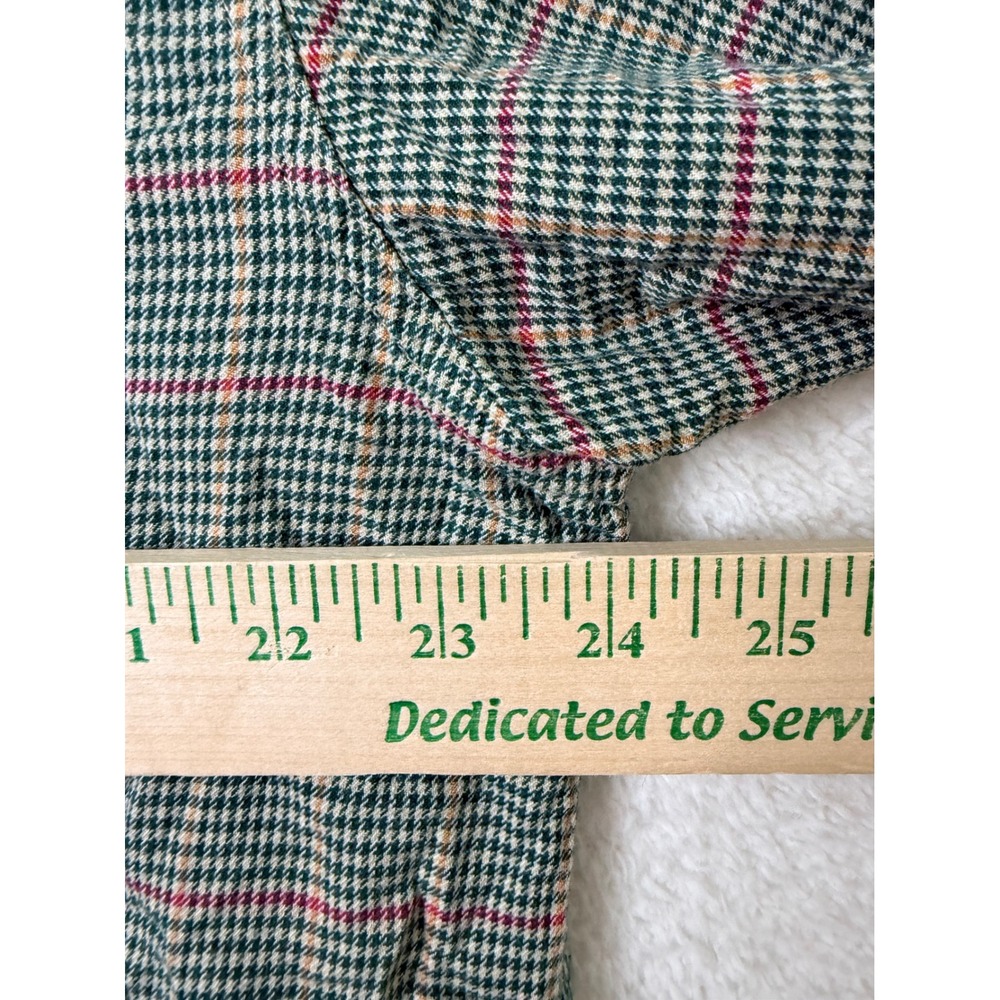 Orvis Men Button Down L/S Shirt Large Green Plaid Gingham Check Cotton VTG - Picture 8 of 9